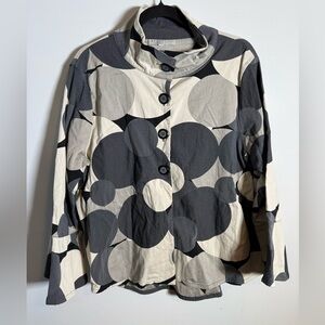bryn WALKER Polka Dot Jacket S Made‎ in USA Avant Garde Art to Wear Minimalist